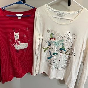 Two Christopher & Banks ladies long sleeve shirts